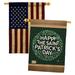 Ornament Collection Happy St. Patrick's Day 2-Sided Polyester 3'3 x 2'3 ft. House Flag in Brown/Green | 40 H x 28 W in | Wayfair