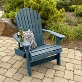 Dovecove Crotty Adirondack Chair Plastic/Resin in Blue | 40 H x 33 W x 36 D in | Wayfair 135D8EBB2F6442D79E180CD3B254A59F