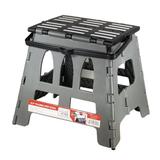 WFX Utility™ Peep 1 - Step Plastic Lightweight Folding Step Stool Plastic in Gray/Black | 14 W x 11.5 D in | Wayfair