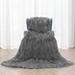 Mercer41 Botyo Luxury Sherpa Throw Blanket, Warm & Cozy Faux Fur Blanket For Couch Sofa Bed Faux Fur in Gray | 50 W in | Wayfair