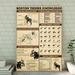 Trinx Boston Terrier Knowledge 2 Gallery Wrapped Canvas - Pet Knowledge Decor, Black & Beige Home Decor Canvas in Brown | Wayfair
