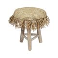 Tabouret en teck et en jute