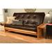 Somette Phoenix Queen-size Futon Set in Butternut Finish with Faux Leather Mattress