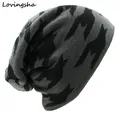 LOVINGSHA Men's Winter Hat Caps Faux Fur Warm Baggy Knitted Hat Men Beanies Knit Skullies Bonnet