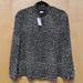 J. Crew Tops | J. Crew Nwt Oncilla Cat Mockneck Top Blouse M | Color: Black/Tan | Size: M