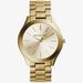 Michael Kors Accessories | Michael Kors Slim Runway Gold-Tone Stainless Steel Watch | Color: Gold | Size: 1.8 In/ 45 Mm