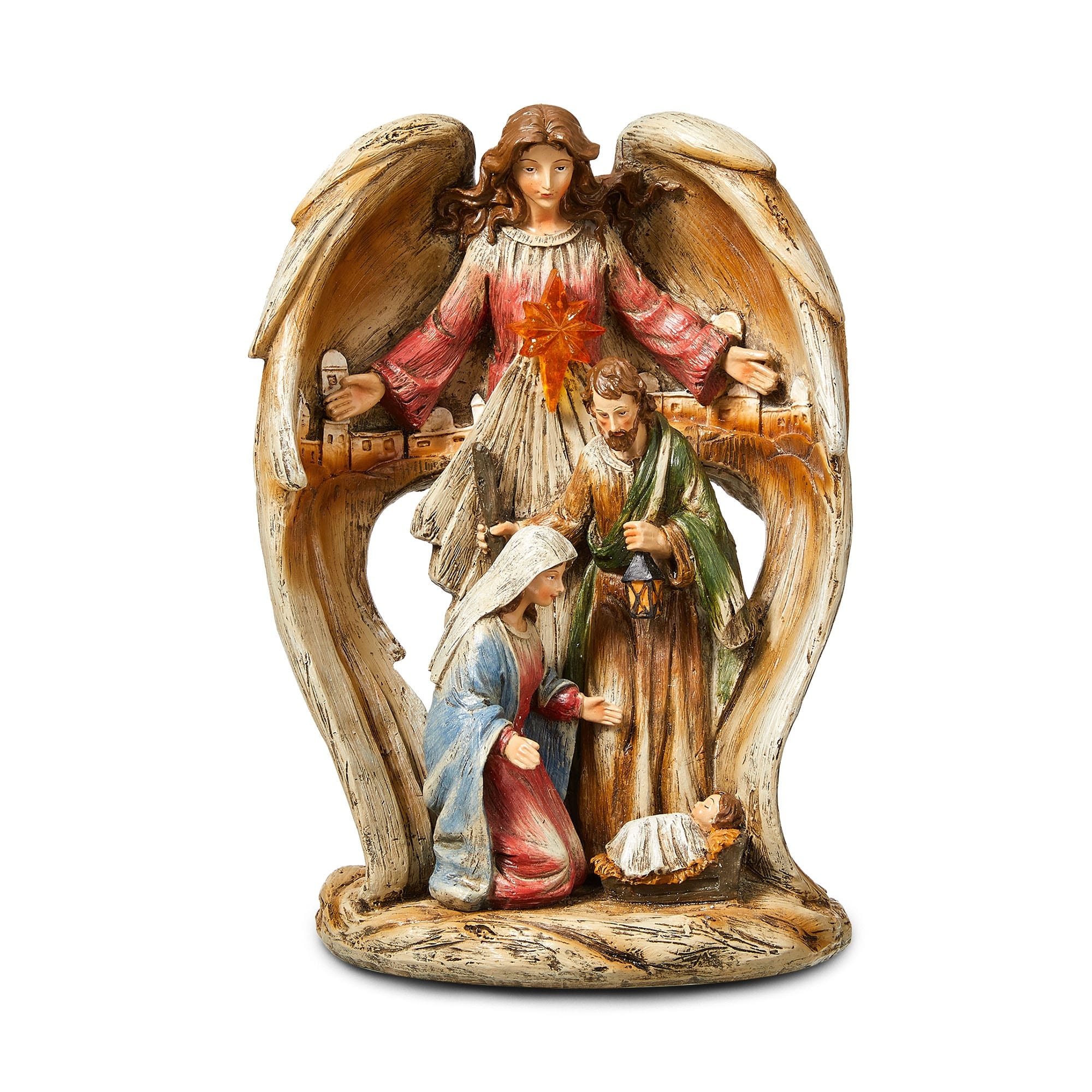 Glitzhome Resin Angel Christmas Nativity