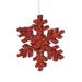 Red Plastic 36-inch Outdoor Glitter Snowflake Ornament