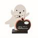 Transpac Wood White Halloween Layered Ghost Blackboard