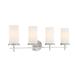 Lavery Haisley Brushed Nickel & White Glass 4 Light Bath Bar - Brushed Nickel