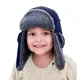 Connectyle-Bonnet en tricot doublé Sherpa pour enfants chapeaux à oreillettes pour tout-petits