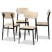 Honore Mid-Century Modern Wood and Metal Dining Chair Set (4pc)-Brown