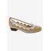 Wide Width Women's Tootsie Kitten Heel Pump by Ros Hommerson in Nude Suede Leather (Size 10 1/2 W)