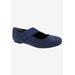 Wide Width Women's Danish Flat by Ros Hommerson in Blue Denim Fabric (Size 10 W)