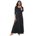 Plus Size Women's Double-V Maxi Dress by Jessica London in Black (Size 26 W)