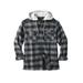 Men's Big & Tall Boulder Creek® Removable Hood Shirt Jacket by Boulder Creek in Black Buffalo Check (Size 2XL)