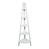 5-Shelf Corner Ladder Bookcase - White by Casual Home in White