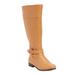 Wide Width Women's The Landry Wide Calf Boot by Comfortview in Tan (Size 8 1/2 W)
