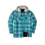 Men's Big & Tall Boulder Creek® Removable Hood Shirt Jacket by Boulder Creek in Sea Green Plaid (Size 7XL)