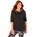 Plus Size Women's Racerback Tank & Tunic Duet by Catherines in Black (Size 0X)