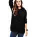 Plus Size Women's Hooded Pullover Shaker Sweater by Woman Within in Black (Size 1X)