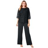 Plus Size Women's Popover Lace Jumpsuit by Jessica London in Black (Size 14 W)