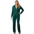 Plus Size Women's 2-Piece Velour Hoodie Set by Woman Within in Emerald Green (Size 38/40)