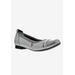 Wide Width Women's Ronnie Flat by Ros Hommerson in Silver Combo (Size 6 W)
