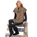 Plus Size Women's Marled Knit Cowl Neck Poncho by Woman Within in New Khaki Chocolate Marled (Size 5X) Sweater