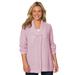 Plus Size Women's Shawl Collar Shaker Sweater by Woman Within in Pink (Size 4X)