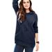 Plus Size Women's Hooded Pullover Shaker Sweater by Woman Within in Navy (Size M)