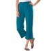 Plus Size Women's 7-Day Knit Capri by Woman Within in Deep Teal (Size 3X) Pants