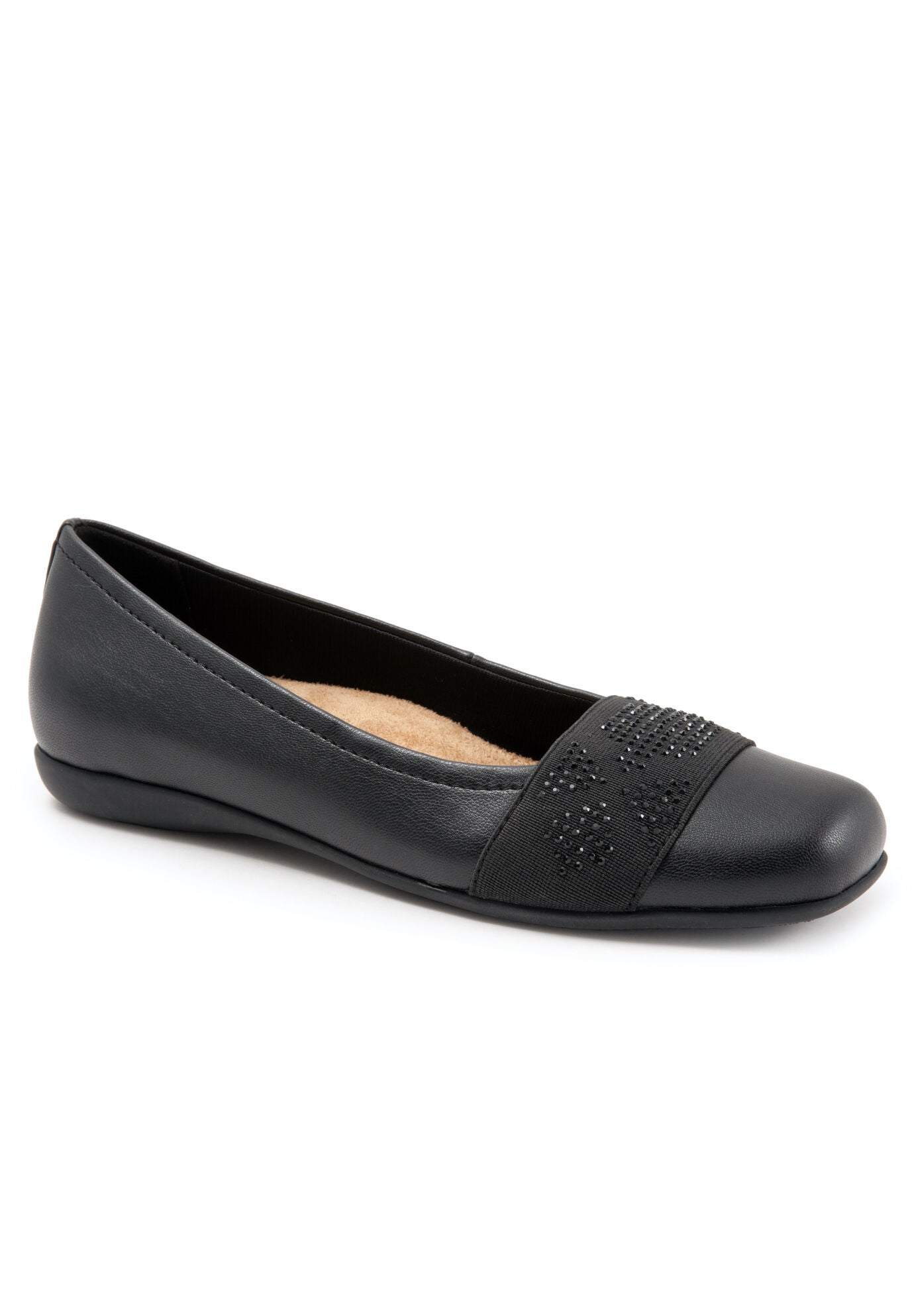 Women's Samantha Ballet Flat by Trotters in Black Gem (Size 8 M)