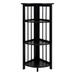 4-Shelf Corner Folding Bookcase-Black by Casual Home in Black