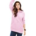 Plus Size Women's Hooded Pullover Shaker Sweater by Woman Within in Pink (Size 1X)