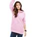 Plus Size Women's Hooded Pullover Shaker Sweater by Woman Within in Pink (Size 1X)