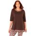 Plus Size Women's Racerback Tank & Tunic Duet by Catherines in Chocolate Ganache (Size 2X)