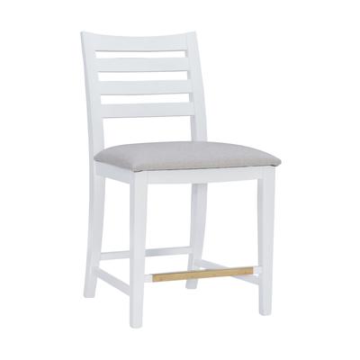 Flynn Counter Stool White Upholstered Set of 2 by Linon Home Décor in White