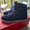 Coach Shoes | Coach Pita Suede Raw High Top Sneakers Size 5.5 | Color: Blue | Size: 5.5