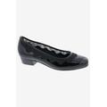 Wide Width Women's Tootsie Kitten Heel Pump by Ros Hommerson in Black Patent (Size 7 W)