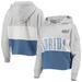 Women's '47 Heathered Gray/Heathered Royal Florida Gators Lizzy Colorblocked Cropped Pullover Hoodie