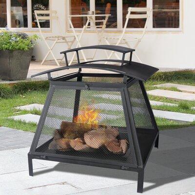 17 Stories Outdoor Fire Pit Large Wood, Large Metal Fire Pit