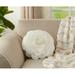 Felt Floral Round Throw Pillow Polyester/Polyfill in White Laurel Foundry Modern Farmhouse® | 4 H x 13 W x 13 D in | Wayfair