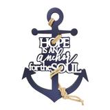 Breakwater Bay Hope Is an Anchor Wall Décor in Blue/White | 19.5 H x 14 W x 1.25 D in | Wayfair 7870546CED3B4AFAABC80F171A3849BC