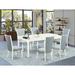 Canora Grey Feasterville Butterfly Leaf Rubberwood Solid Wood Dining Set Wood/Upholstered in White | 30 H in | Wayfair