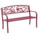 Red Barrel Studio® Brockley Perched Birds Metal Park Outdoor Bench redMetal | 34.5 H x 48.5 W x 23.5 D in | Wayfair