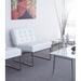 Slipper Chair - Mercer41 Aldgate 27" W Slipper Chair Faux Leather/Metal in White | 32.5 H x 27 W x 33 D in | Wayfair