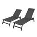 Arlmont & Co. Outdoor 2-Pcs Set Chaise Lounge Chairs,Five-Position Adjustable Aluminum Recliner,All Weather For Patio,Beach,Yard,Pool Metal in Black