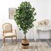 Primrue 72" Artificial Ficus Tree in Planter Polyester/Plastic | 72 H x 24 W x 24 D in | Wayfair A46C8D628C3644FEA19408879FD0C2C2