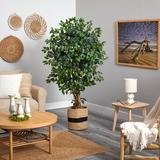 Primrue 66" Artificial Ficus Tree in Planter Polyester/Plastic | 66 H x 18 W x 18 D in | Wayfair 2B6453E757A9447294E19C13410DF1AA